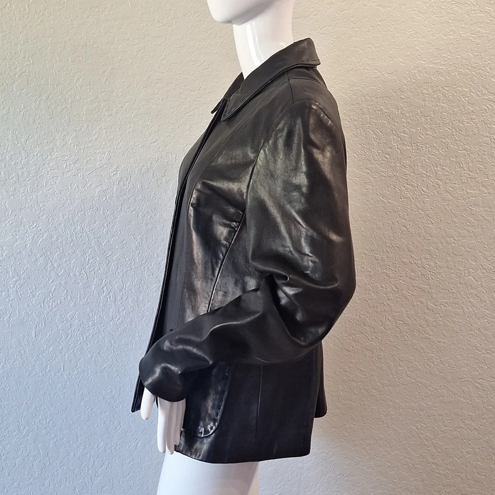 Jones New York Black lamb skin Jacket - Picture 3 of 13